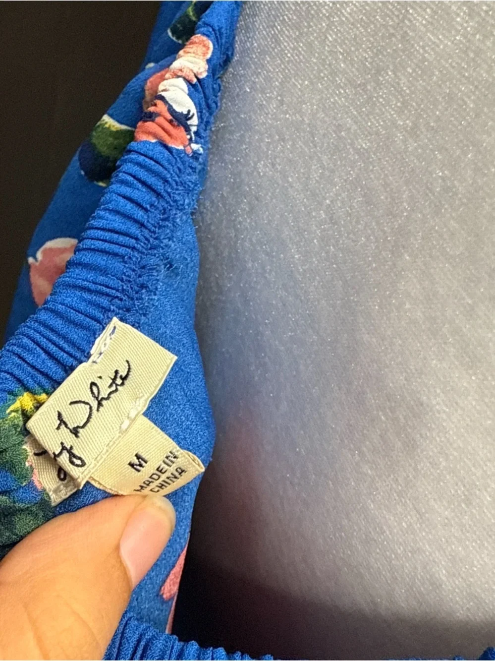 Women’s Blue Floral Off-Shoulder Top